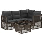 vidaXL Tuinbankenset 5 pcs Grijs poly rattan, Tuin en Terras, Verzenden, Nieuw, 5 zitplaatsen