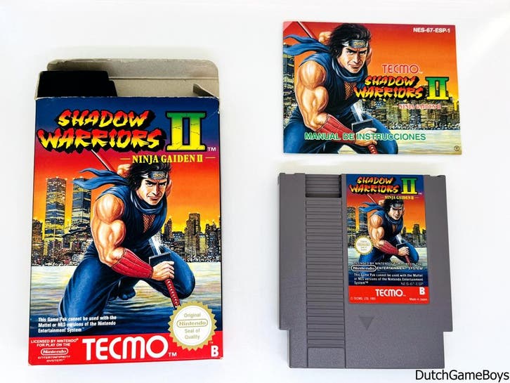 Nintendo Nes - Shadow Warriors II - Ninja Gaiden II - ESP, Spelcomputers en Games, Games | Nintendo NES, Gebruikt, Verzenden