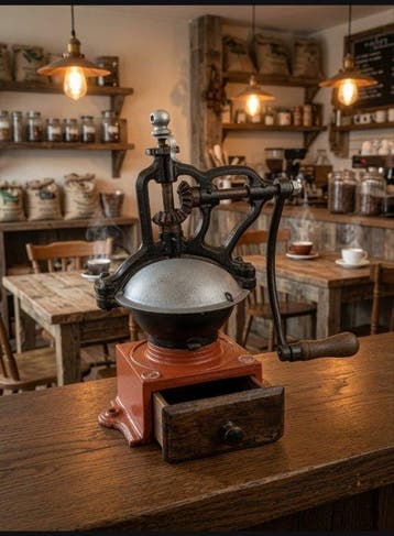 Koffiemolen - gietijzer - Oude F.B