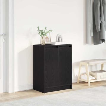 vidaXL Schoenenkast 57x34x76 cm spaanplaat zwart, Huis en Inrichting, Verzenden, Nieuw