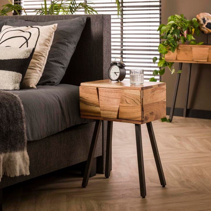 Nachtkastje John modern met 1 lade, Huis en Inrichting, Slaapkamer | Nachtkastjes, Nieuw, Hout, 55 tot 70 cm, Minder dan 45 cm