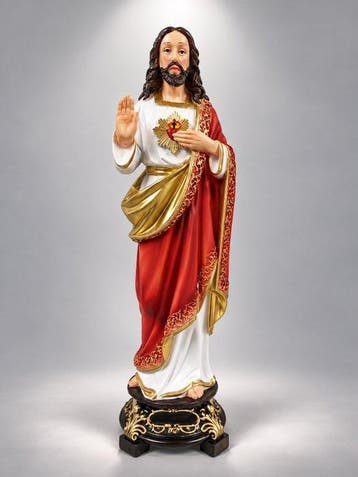 Beeld, Sacred Heart of Jezus - 38 cm - Polyresin
