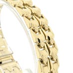 Gouden brede fantasie schakelarmband, Ophalen of Verzenden, Gebruikt, Overige kleuren, Goud