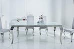 Eettafel Modern Barok 180cm wit zilver/ 37903, Huis en Inrichting, Tafels | Eettafels, Ophalen of Verzenden, Nieuw