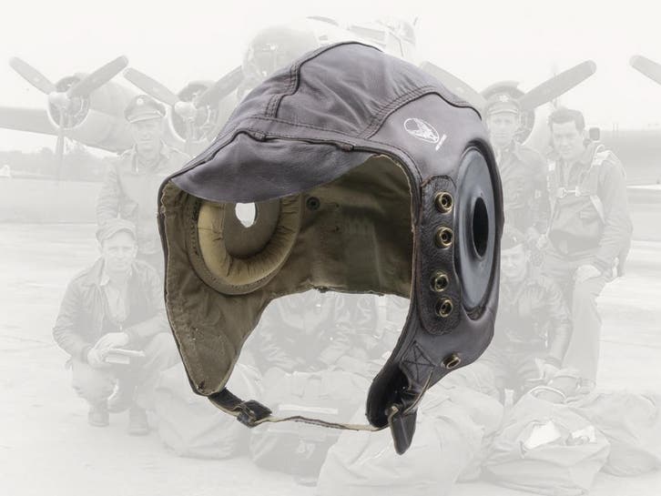 Replica WW2 USAAF AII Leather Flying Helmet, Verzamelen, Militaria | Tweede Wereldoorlog, Luchtmacht, Amerika, Helm of Baret, Ophalen of Verzenden