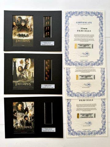 The Lord of the Rings – Rare set of 3 Mounted 35mm Film, Nieuw