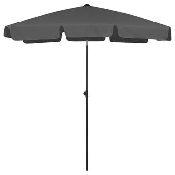 vidaXL Strandparasol 180x120 cm antracietkleurig, Tuin en Terras, Verzenden, Nieuw, 1 tot 2 meter, Strandparasol