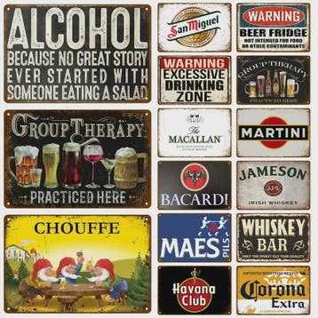 Vintage Metalen Bord - Decoratieve Wanddecoratie voor Pub, K, Verzenden, Nieuw