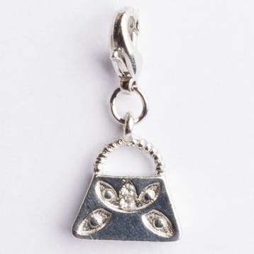 Be Charmed tasje bedel met karabijnsluiting zilver met ee..., Ophalen of Verzenden, Nieuw, Bedel