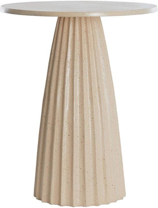 2dekans | Light & Living Bijzettafel Veglia - Zand - Ø45cm -, Huis en Inrichting, Tafels | Eettafels, Zo goed als nieuw, Ophalen of Verzenden