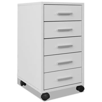Rolblok kantoor - MDF wit | 54% Korting, Minder dan 90 cm, Gebruikt, Ophalen of Verzenden, Minder dan 50 cm