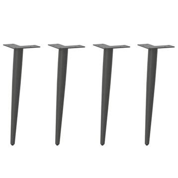 vidaXL Salontafelpoten conische vorm 4 st 42-43 cm staal, Verzenden, Nieuw