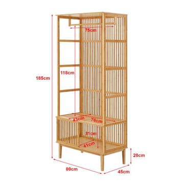 [en.casa] Halmeubelset Vemb en Trundholm bamboe, Verzenden, Nieuw