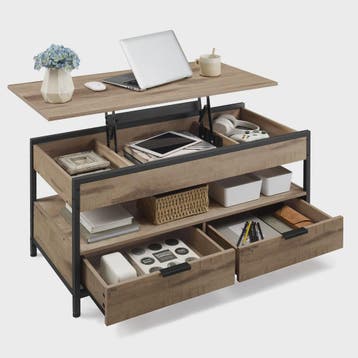 Verstelbare Salontafel met Lade en Open Vak - 100x50cm, Huis en Inrichting, Verzenden, Nieuw