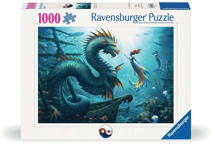 Enchanted Dephts - Dragon, Mermaid and Turtles Puzzel (1000, Hobby en Vrije tijd, Denksport en Puzzels, Nieuw, Verzenden