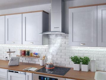 RVS Afzuigkap 84cm | Glas | Scherpe Prijs, Wandschouwkap, Nieuw, Ophalen of Verzenden, Inbouw