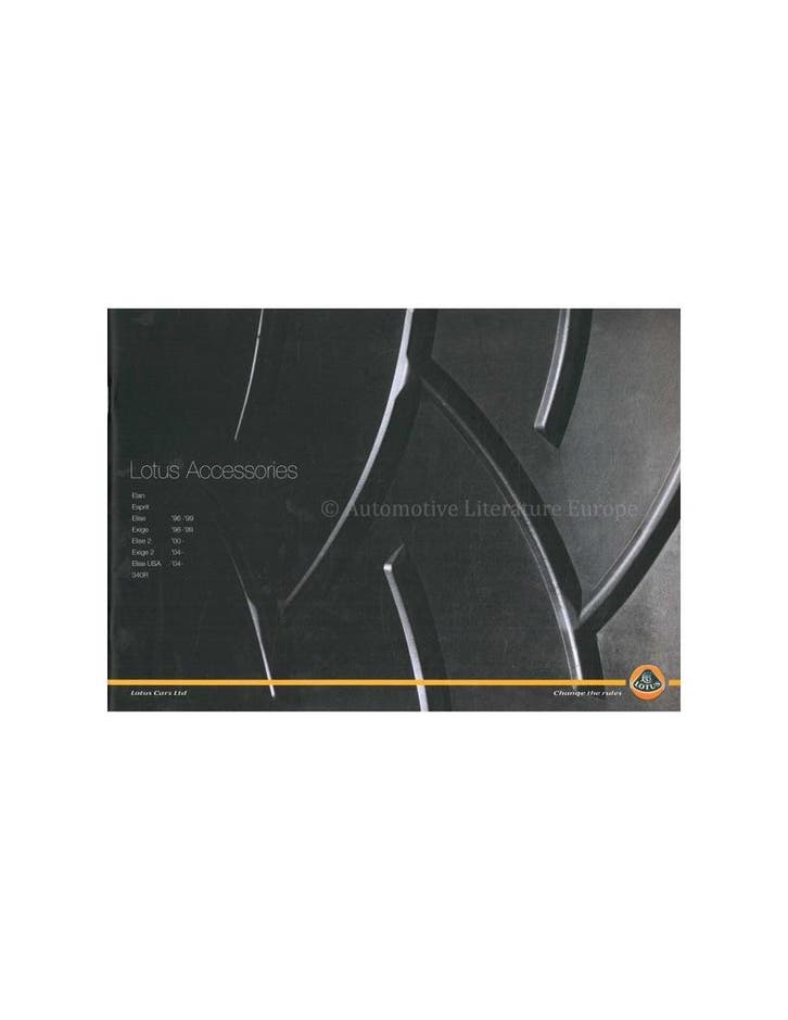 1996 - 2005 LOTUS ACCESSOIRES BROCHURE ENGELS, Boeken, Auto's | Folders en Tijdschriften