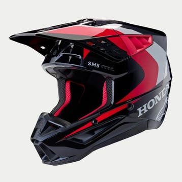 Alpinestars Honda S-M5 Helm Ece 22.06 Zwart Rood Glanzend, XXL, Nieuw met kaartje, Overige merken, Heren