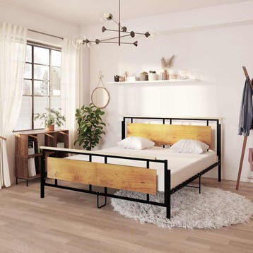 vidaXL Bedframe metaal 180x200 cm, Huis en Inrichting, Slaapkamer | Bedden, Eenpersoons, Verzenden, Zwart, Nieuw