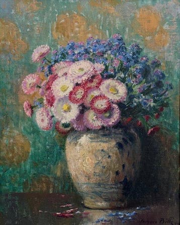 Jacques Bille (1880-1942) - Bouquet de fleurs aux, Antiek en Kunst