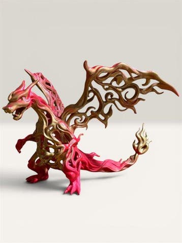Svroa Studio - Figuur - Charizard Custom Red & Gold Metallic
