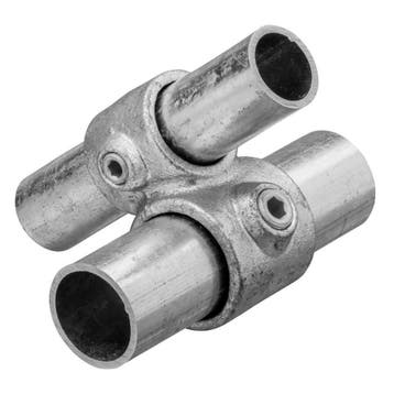 Buiskoppeling 90°-kruisstuk verloop Ø 33,7, Ø 42,4 mm Zink, Verzenden, Nieuw