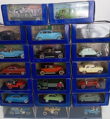 TinTin 1:43 - Modelauto (20) - Lot de 20 voitures Tintin, Nieuw