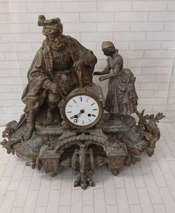 Figurale pendule - Zinklegering, Messing - 1850-1900