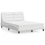 vidaXL Bed met matras Hvar kunstleer wit 120x200 cm, Huis en Inrichting, Slaapkamer | Bedden, Overige materialen, Verzenden, Wit