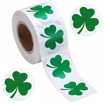500 Stickers Op Rol - 2.5cm - Klavertje Vier - Geluk, Verzenden, Nieuw