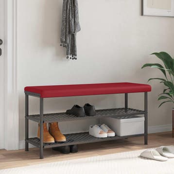 vidaXL Bankkussen Kunstleer Wijnrood Diepte 35 cm, Verzenden, Nieuw, Rood