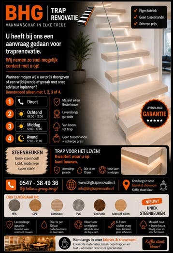“Traprenovatie door heel Nederland – bel ons en ontvang dire, Nieuw