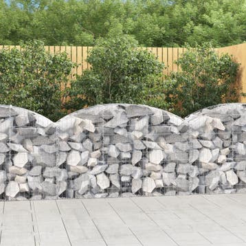 vidaXL Schanskorf gewelfd 150x50x80/100 cm gegalvaniseerd, Tuin en Terras, Verzenden, Minder dan 60 cm, Nieuw, Metaal