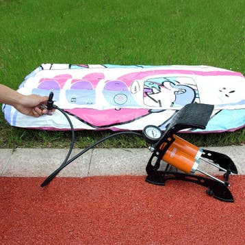 Voetluchtpomp Oranje met Manometer tot 7bar (Recreatie), Verzenden, Nieuw