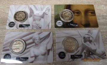 Frankrijk. 2 Euro 2025 Musée du Louvre (4 coincards)