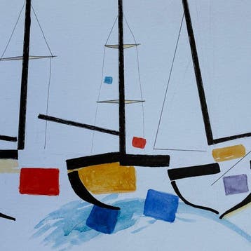 Jean Pierre Collin (1935-2025) - Marine aux bateaux - Quasi