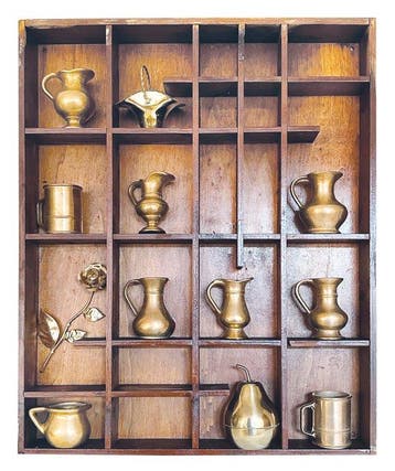 Wanddecoratie - Italië - Etalage-display + 12 objectjes