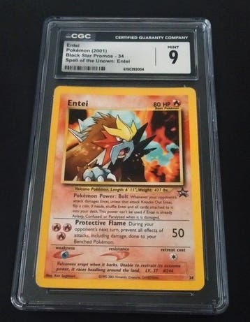Pokémon - 1 Graded card - Entei Promo card - CGC 9, Nieuw