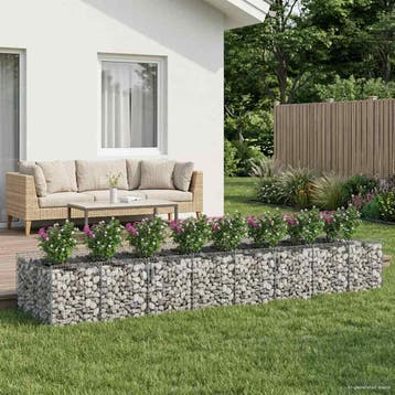 vidaXL Gabion Verhoogd Bed 3 st 400 x 100 x 60 cm, Verzenden, Nieuw, IJzer