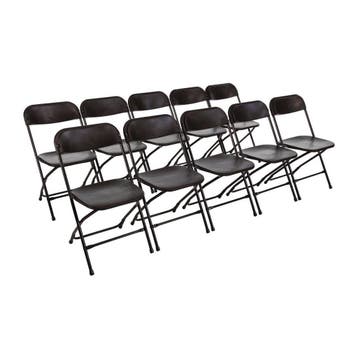 Bolero opklapbare stoelen zwart (10 stuks), Verzenden, Nieuw in verpakking