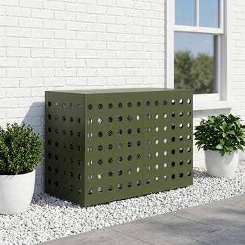 vidaXL Airconditioner hoes Olijfgroen 90 x 40 x 60 cm Staal, Verzenden, Nieuw