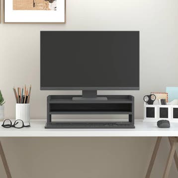 vidaXL Monitorstandaard 50x24x16 cm massief grenenhout grijs, Verzenden, Nieuw