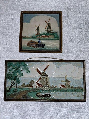 Art Deco Tegel (2) - Gezicht op bollenvelden - De Porceleyne