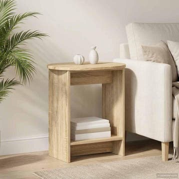 vidaXL Bijzettafel Sonoma Eiken 50 x 39,5 x 55 cm Bewerkt, Huis en Inrichting, Tafels | Bijzettafels, Verzenden, Nieuw, Hout, 45 tot 60 cm