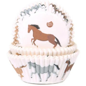 Cupcake Vormpjes HoM Paarden 50x33mm. 48st., Verzenden, Nieuw