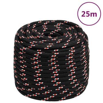 vidaXL Boot touw 16 mm 25 m polypropyleen zwart, Verzenden, Nieuw