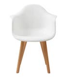 Set van 2 Kunststof Eetkamerstoelen – Armleuningen en Hout, Verzenden, Nieuw