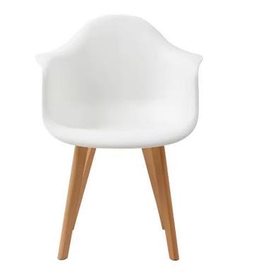 Set van 2 Kunststof Eetkamerstoelen – Armleuningen en Hout, Verzenden, Nieuw