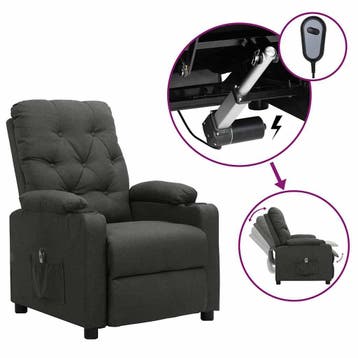 vidaXL Fauteuil elektrisch verstelbaar stof donkergrijs, Verzenden, Nieuw