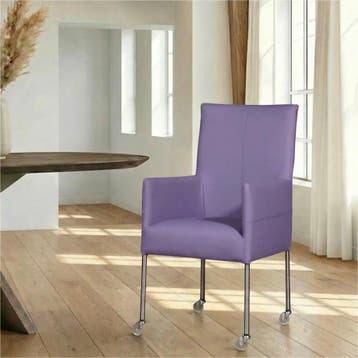 Leren eetkamerstoel Spark - Toledo Lila (lichtpaars) -, Huis en Inrichting, Stoelen, Ophalen of Verzenden, Nieuw, Leer, Industrieel, Modern